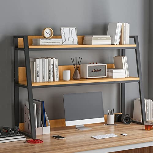 Bücherregal für den Schreibtisch, Schreibtischregalständer – 2-stufiges industrielles Leiter-Bücherregal für den Schreibtisch, Bücherregal-Organizer für den Schreibtisch, (Schwarz, 55 x 32 x 90 cm) von TONZN