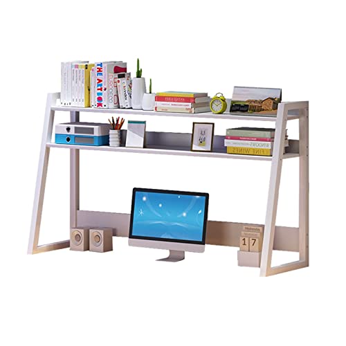 TONZN Bücherregal für den Schreibtisch, Bücherregal/Bücherschrank – Computertisch, Bücherregal, Schreibtisch-Organizer (weiß, 58 cm) von TONZN
