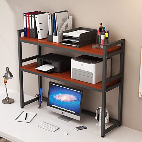 TONZN Desktop-Bücherregal, Desktop-Organizer, Bücherregal – kleines Desktop-Bücherregal, 2 Ebenen, verstellbares Desktop-Bücherregal, Desktop-Bücherregal für Computertisch (schwarz, 75 x 24 x 90 cm) von TONZN