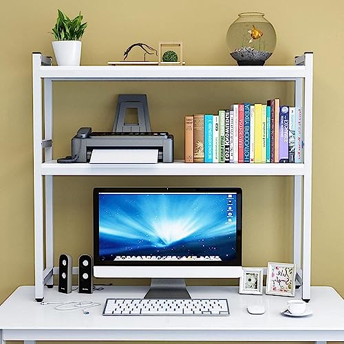 TONZN Desktop-Bücherregal Bücherregal für Computertisch – 2-stufiges Schreibtisch-Organizer-Aufbewahrungsregal, verstellbares Bücherregal auf der Arbeitsplatte, (C 105 x 24 x 90 cm) von TONZN