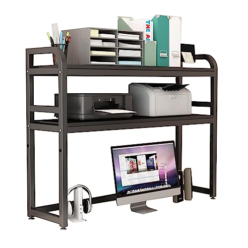 TONZN Desktop-Bücherregal Bücherregal für Computertisch – Mehrzweck-Bücherregal für Arbeitsplatten, Schmiedeeisen (B 105 x 32 x 92 cm) von TONZN