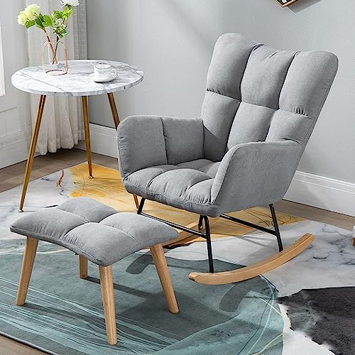 TONZN Schaukelstuhl Schaukelstuhl Schaukelstuhl Schaukelstuhl Gleiter, Perlglanz Niederländischer Samtstoff Sessel Mit Fußhocker Für Wohnzimmer Schlafzimmer Studio Freizeit von TONZN