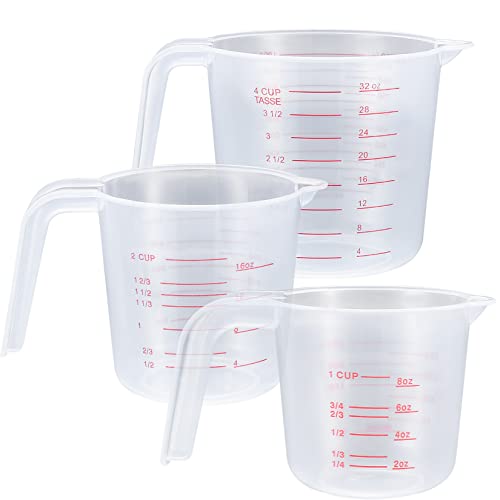 TOOINKCV 3 STK Messbecher Kunststoff, Messbecher 250ml 500ml 1000ml Kunststoff Messbecher mit Griffen & geprägter Maßskalierung für Haushalt Bäckere Küche Backen Measuring Cups TOOINKCV 3 STK Messbecher Kunststoff, Messbecher 250ml 500ml 1000ml Kunststoff Messbecher mit Griffen & geprägter Maßskalierung für Haushalt Bäckere Küche Backen Measuring Cups von TOOINKCV