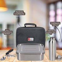 Toolbrothers - Fan Lunchpaket in Hardcase Tragetasche Lunchtasche Wasserdicht mit Edelstahl Brotdose mit Trennfächern und Edelstahldeckel 1200 ml + von TOOLBROTHERS