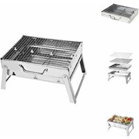 Toolbrothers - Outdoor tragbarer Holzkohle Edelstahl Grill für Camping werkzeuglose Montage 43 x 29 x 23 cm Silber Smoker bbq Pit Grill von TOOLBROTHERS