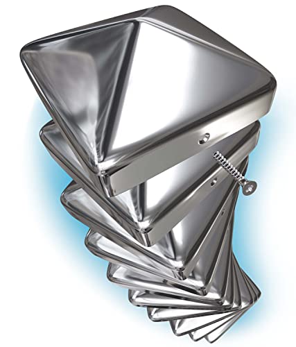 TOOLCORE® 10x Pfostenkappen 9x9cm Edelstahl [Perfekter Schutz] inkl. Edelstahl Schrauben - Rostfreie Abdeckkappen für Zaunpfosten Kappen für Holzpfosten, massive Pfostenabdeckung von TOOLCORE