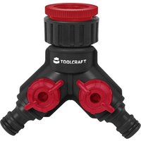 TOOLCRAFT 2302363 Kunststoff 2-Wege-Verteiler Steckkupplung Wasserstop, mit Regulierventil von TOOLCRAFT