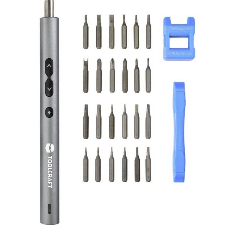 TOOLCRAFT Akku-Stabschrauber Elektro-Schraubendreher Set 28-in-1 von TOOLCRAFT