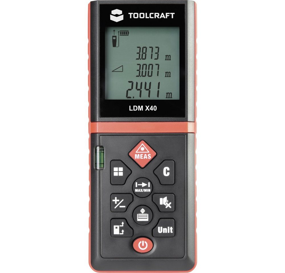 TOOLCRAFT Entfernungsmesser TOOLCRAFT LDM X40 Laser-Entfernungsmesser 40 m, (LDM X40) von TOOLCRAFT