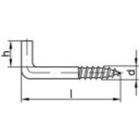 TOOLCRAFT 159601 Gerade Schraubhaken 100mm Stahl galvanisch verzinkt 100St. von TOOLCRAFT