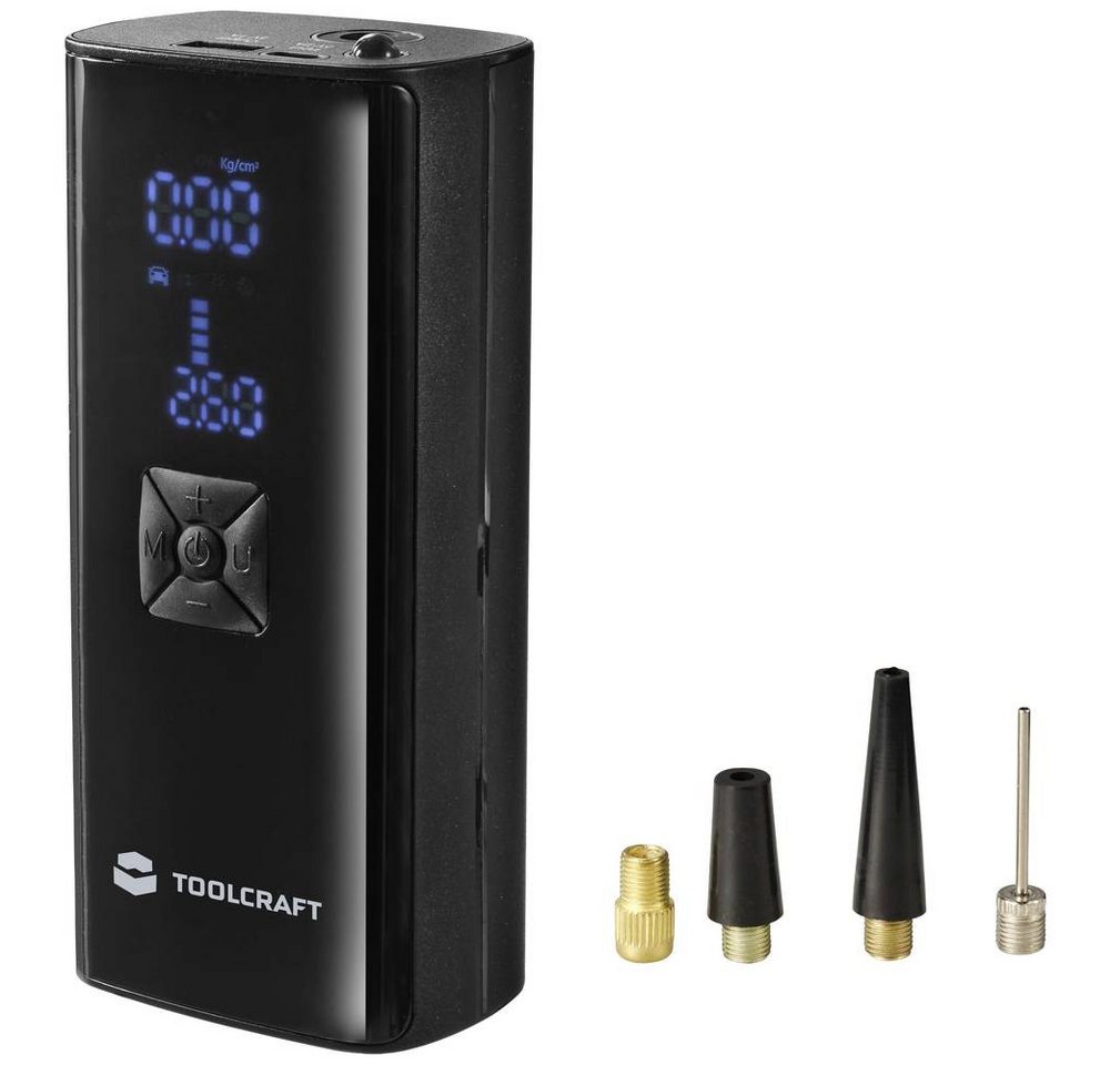 TOOLCRAFT Kompressor Akku-Kompressor 10bar/6.00mAh, Digital-Display mit Tasche TO-8698626, Automatische Abschaltung, Digitales Display, Blinklicht, mit Powerbank von TOOLCRAFT