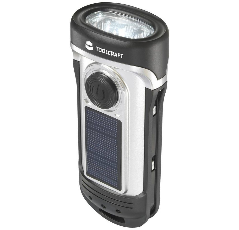 TOOLCRAFT LED Taschenlampe SOLAR & DYNAMO LIGHT LED TASCHENLAMPE, IPX8 (wasserdicht), mit Notlicht-Funktion von TOOLCRAFT