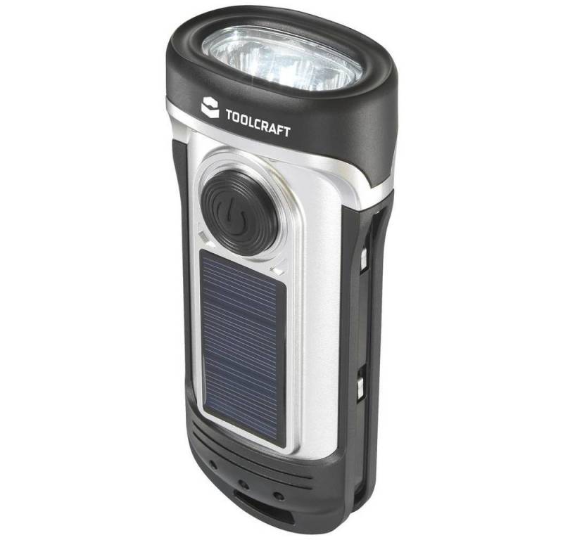 TOOLCRAFT LED Taschenlampe SOLAR & DYNAMO LIGHT LED TASCHENLAMPE, IPX8 (wasserdicht), mit Notlicht-Funktion von TOOLCRAFT