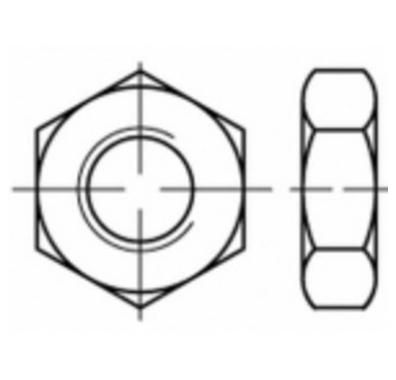 TOOLCRAFT Muttern A 4 Niedrige Sechskantmuttern mit Fasen von TOOLCRAFT