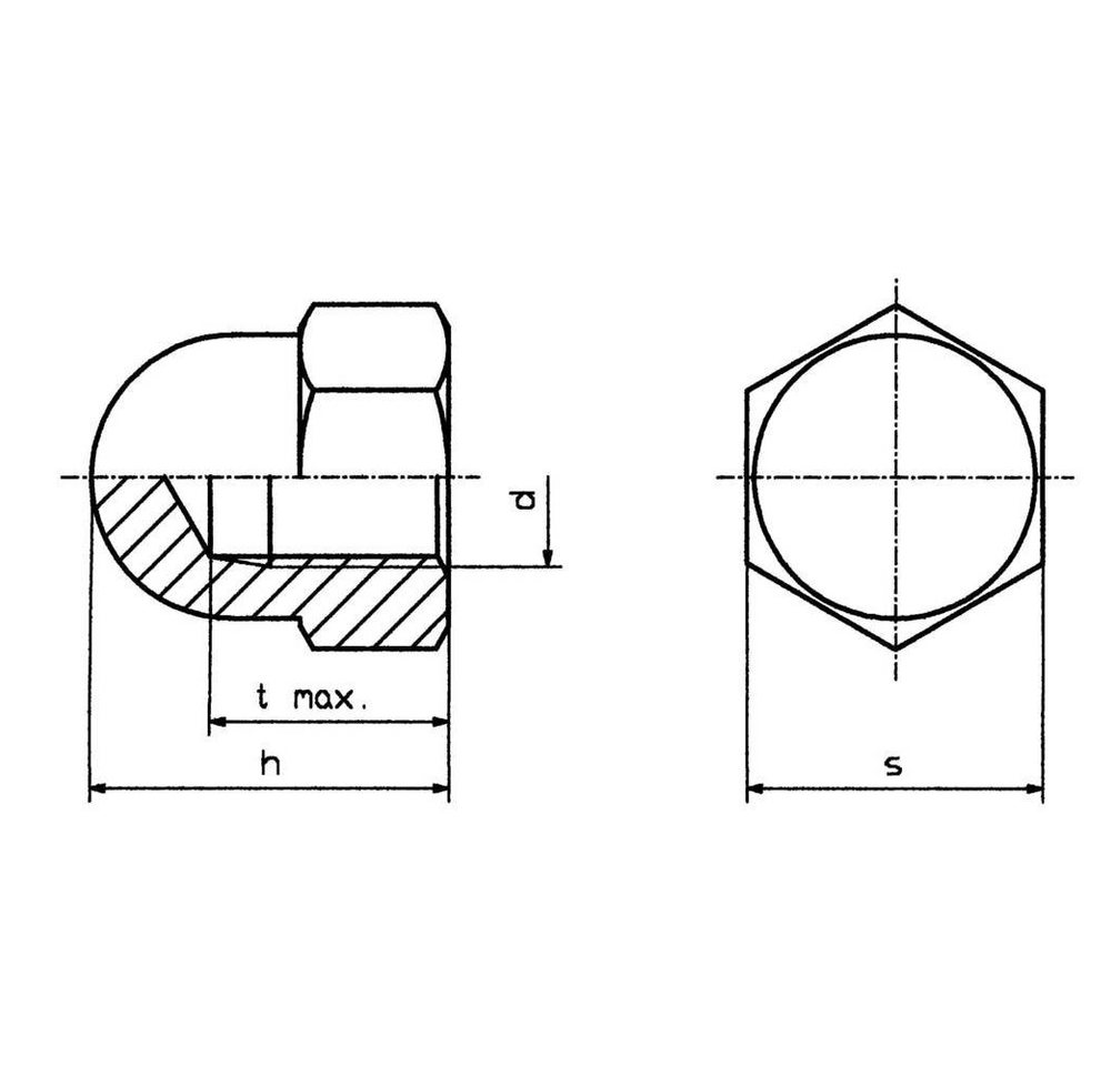 TOOLCRAFT Muttern Sechskant-Hutmuttern TOOLCRAFT Muttern Sechskant-Hutmuttern von TOOLCRAFT