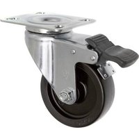 TOOLCRAFT TO-5137905 Lenkrolle mit Feststellbremse und Anschraubplatte 75mm Polypropylen Tragfähigk von TOOLCRAFT