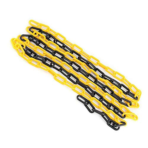 5 m x 6 mm Kunststoff Absperrkette Glied, Warnung Sicherheit Dekorative Garten Schwarz und Gelb von TOOLDO