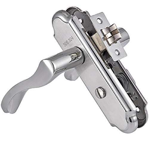 Edelstahl Türdrücker Set Scroll Sichtschutz Türgriff Innen Türdrücker Griffe für WC und Badezimmer Hebel Verriegelung Türschloss von TOOLDO
