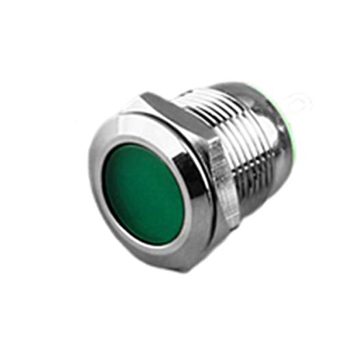 Metall-Kontrollleuchte, 19 mm, grün, 6 V, wasserdicht, Sicherheitssignal, Warnleuchten, Kupfer-Signallampe, Pilot-Leuchtmittel ohne Draht, 1 Stück von TOOLDO