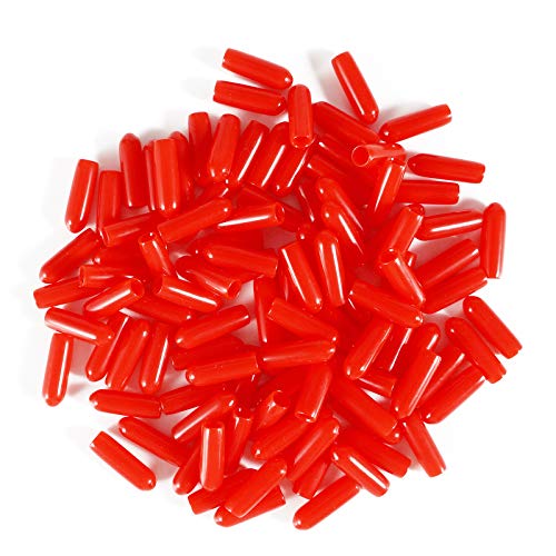 PVC-Gummi-Schraubgewinde-Schutz, ID 10 mm, Rot, runde Endkappenabdeckung, flexible Rohrbolzenkappe, 100 Stück von TOOLDO