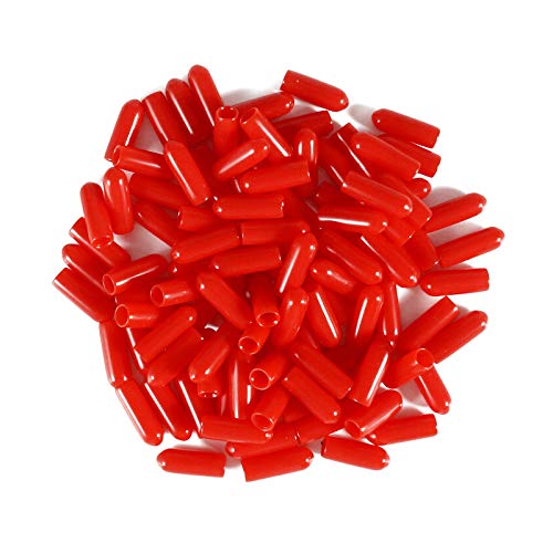PVC-Gummi-Schraubgewindeschützer, ID 15 mm, rot, runde Endkappe, flexible Rohrschraubenkappe, 50 Stück von TOOLDO