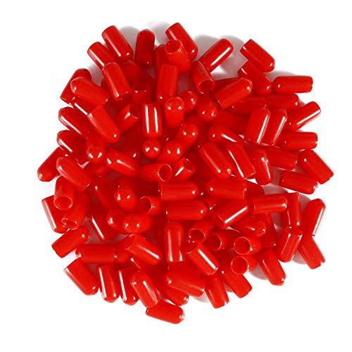 PVC-Gummi-Schraubgewindeschützer, ID 19 mm, rot, runde Endkappe, flexible Rohrschraubenkappe, 20 Stück von TOOLDO