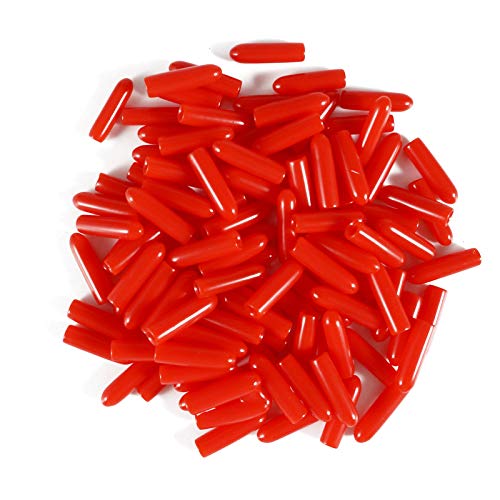 PVC-Gummi-Schraubgewindeschützer, ID 9 mm, rot, runde Endkappe, flexible Rohrschraubenkappe, 50 Stück von TOOLDO