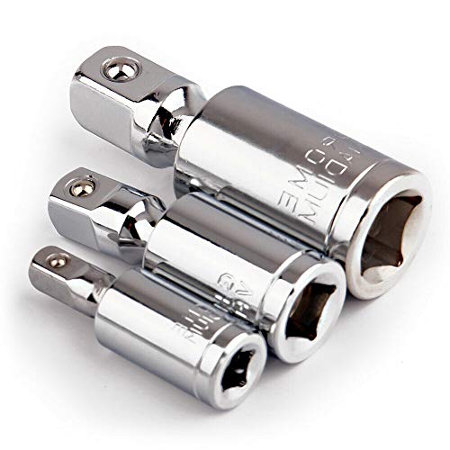 TOOLDO 3-teiliges Universal-Gelenk-Set mit Steckschlüssel-Verlängerung, Steckschlüssel-Adapter, 1/4 Zoll, 3/8 Zoll, 1/2 Zoll von TOOLDO