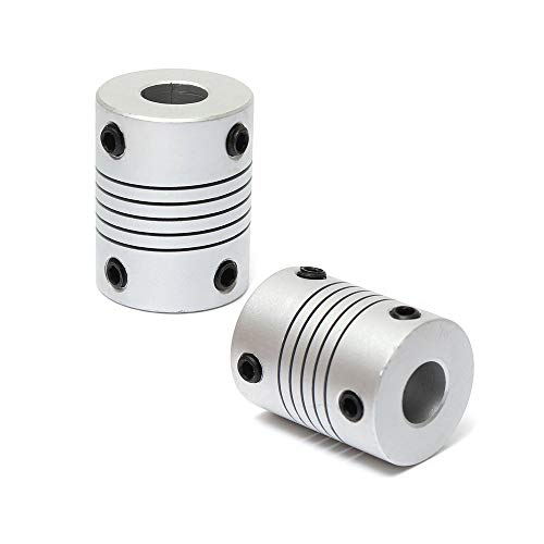 TOOLDO Flexible Schaftkupplungen aus Aluminiumlegierung Gelenk, Schrittmotor-Koppler, Verbinder für 3D-Drucker & CNC-Maschinen, DIY Encoder verschiedene Größen, 4mm x 5mm, 2 von TOOLDO