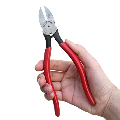 TOOLEAGUE Drahtbündigschneider, 17.8 cm C-RV ultra scharfe bündige Zange, robuste Drahtschneider für Bastelarbeiten, Schmuckherstellung, elektrisch und alle sauberen Schnittbedürfnisse von TOOLEAGUE