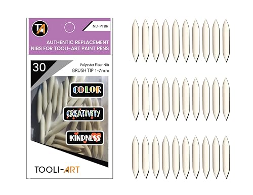 TOOLI-ART 30 Ersatz-Pinselspitzen, doppelseitig, flexibel, kompatibel mit Pinselspitzen, Acrylmarker, einfach zu ersetzen von TOOLI-ART