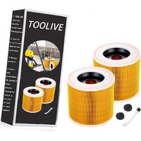 2 Stück WD3 Filter für Kärcher WD3 Premium WD2 WD3 WD3P WD1 MV2 MV3 A2004 A2604 A2204 A2054 SE4001 SE4002 Patronenfilter Ersatzfilter von TOOLIVE
