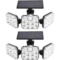 2er-Pack 138 LEDs, 2200 lm, Solar-Flutlichter für den Außenbereich, mit Fernbedienung, IP65 wasserdicht, 3 verstellbare Köpfe, 270° Weitwinkel, von TOOLIVE