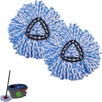 2er-Pack EasyWring RinseClean Mikrofaser-Wischmopp-Ersatzköpfe für O-Ceder (2-Tank-System), blau von TOOLIVE