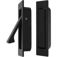 2er-Set Taschentürgriffe, versteckter Schubladengriff, Schiebetürgriffe, versenkte Türbeschläge für Schranktüren, Scheunentüren (schwarz) von TOOLIVE