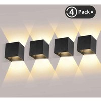 4 Pièces Applique Murale LED Exterieur 12w Appliques Murales Interieur 3000k weiß warm Design Etanche Ip65 - schwarz 4 Pièces Applique Murale LED Exterieur 12w Appliques Murales Interieur 3000k weiß warm Design Etanche Ip65 - schwarz von TOOLIVE