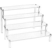 4-Stufig Acryl Display Ständer aus 4 mm Starker Acrylplatte - 30x25x20cm - Transparente Acryl Display Riser Regal für Figuren, Schmuck, Cupcake, 4-Stufig Acryl Display Ständer aus 4 mm Starker Acrylplatte - 30x25x20cm - Transparente Acryl Display Riser Regal für Figuren, Schmuck, Cupcake, von TOOLIVE