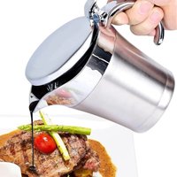 750ml Thermo-Sauciere mit Klappdeckel, 304 Edelstahl Doppelt Isoliert Saucenkanne Eleganter Soßenkanne Thermosoße Topf für Servieren von Soße von TOOLIVE