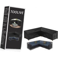 Abdeckung für Gartenmöbel, wasserdichte Schutzhülle Anti-UV Abdeckplane für Gartentische Terrassenmöbel, Regenschutz und Staubfest, Schwerlast 600D von TOOLIVE