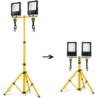 Baustrahler zu/bei LED 200w2 16000lm LED Floodlight mit Trépied und Kabel 3m für l ' Innen und l ' Außen( 2 200w weiß kalt + Trépied) von TOOLIVE