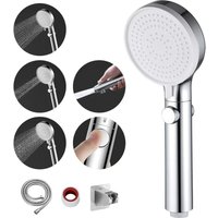 Chrom Duschkopf Druckerhöhend, Handbrause mit 3 Strahlarten, Duschschlauch mit Duschkopf, wassersparend Hochdruck Duschkopf mit Wasserstop Funktion, von TOOLIVE
