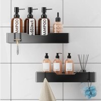 Duschablage Ohne Bohren – 2 Stück, Rostfreies Badezimmer Regal mit großer Kapazität, Edelstahl, 4 Haken von TOOLIVE