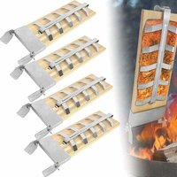 Flammlachsbrett 4X Flammlachsbretter mit Edelstahl-Halterung Lachsbretter 5 Stufen Einstellbar Flammlachs für Feuerschale zum Grillen Outdoor NAIZY Flammlachsbrett 4X Flammlachsbretter mit Edelstahl-Halterung Lachsbretter 5 Stufen Einstellbar Flammlachs für Feuerschale zum Grillen Outdoor NAIZY von TOOLIVE