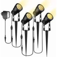 Gartenleuchte, 4er Set wasserdichte IP65 LED Erdspießstrahler mit Stecker Warmweiß - RWGarten & Pool Teich & Gartendeko Gartenteich & Brunnen Gartenleuchte, 4er Set wasserdichte IP65 LED Erdspießstrahler mit Stecker Warmweiß - RWGarten & Pool Teich & Gartendeko Gartenteich & Brunnen von TOOLIVE