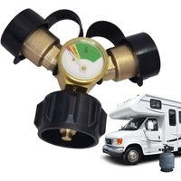 Generischer Propan-Splitter – Doppelter Gasflaschenanschluss mit Manometer, QCC-Ersatzteile mit Manometer und Notabschaltung für Herde, Grills, Generischer Propan-Splitter – Doppelter Gasflaschenanschluss mit Manometer, QCC-Ersatzteile mit Manometer und Notabschaltung für Herde, Grills, von TOOLIVE