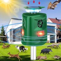 Katzenvertreiber, 360° Solar Ultraschall Tiervertreiber, Fuchsschreck mit Bewegungsmelder, 5 einstellbare Modi, IP66 wasserdichtes LED-Blinklicht, von TOOLIVE