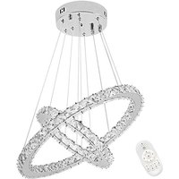 Pendelleuchten LED Kronleuchter Hängelampe Kristall Pendelleuchte 48W Dimmbar Deckenleuchte Hängeleuchte Zwei Ringe (Dimmbar, 48W), HENGMEI von TOOLIVE