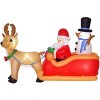 Père Noël Gonflable mit Traîneau und Rennes - Homcom - 5 Lumières LED - Intérieure Extérieure - Polyester - 200x80x128cm - rot Père Noël Gonflable mit Traîneau und Rennes - Homcom - 5 Lumières LED - Intérieure Extérieure - Polyester - 200x80x128cm - rot von TOOLIVE