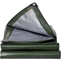 Profi Braune Abdeckplane 180g/㎡ 3x5m Multifunktions-Gewebeplane Grün und Silber, Wasserdichte Plane mit Ösen Schutzplane Bootsplane Holzplane von TOOLIVE