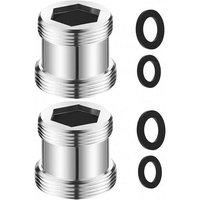 Schlauchadapter 2er-Pack M20-auf-M22-Wasserhahnadapter mit Gummidichtung aus Messing Schlauchadapter 2er-Pack M20-auf-M22-Wasserhahnadapter mit Gummidichtung aus Messing von TOOLIVE